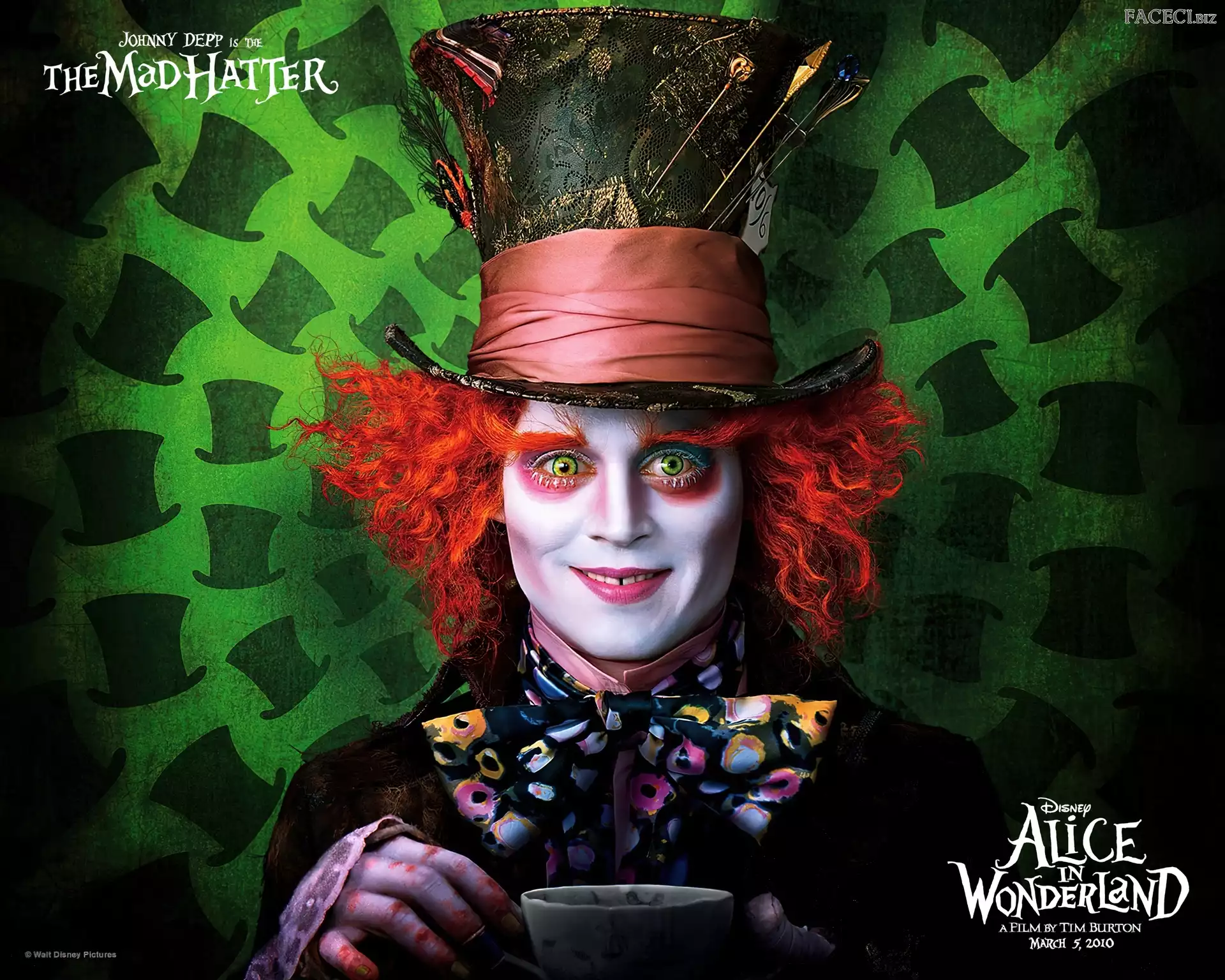 Johnny Depp, Aktor, Alicja w Krainie Czarów, Film, Alice in Wonderland